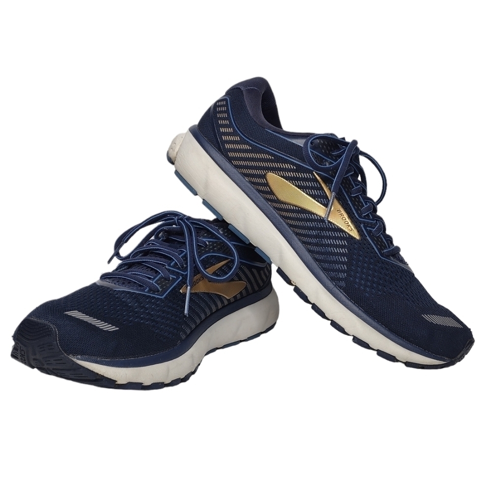 Brooks Ghost 12 Blue Gold Running Active Men's Athletic Shoes